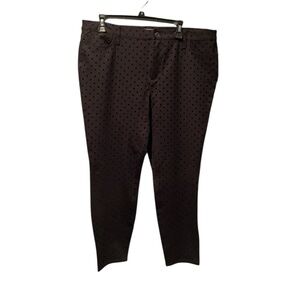 Talbots Petite Women's Polka Dot Skinny Pants in Black 16P